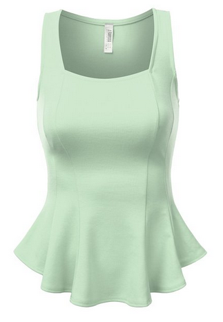J.Tomson Womens Sleeveless And Short Sleeve Fitted Peplum Top
